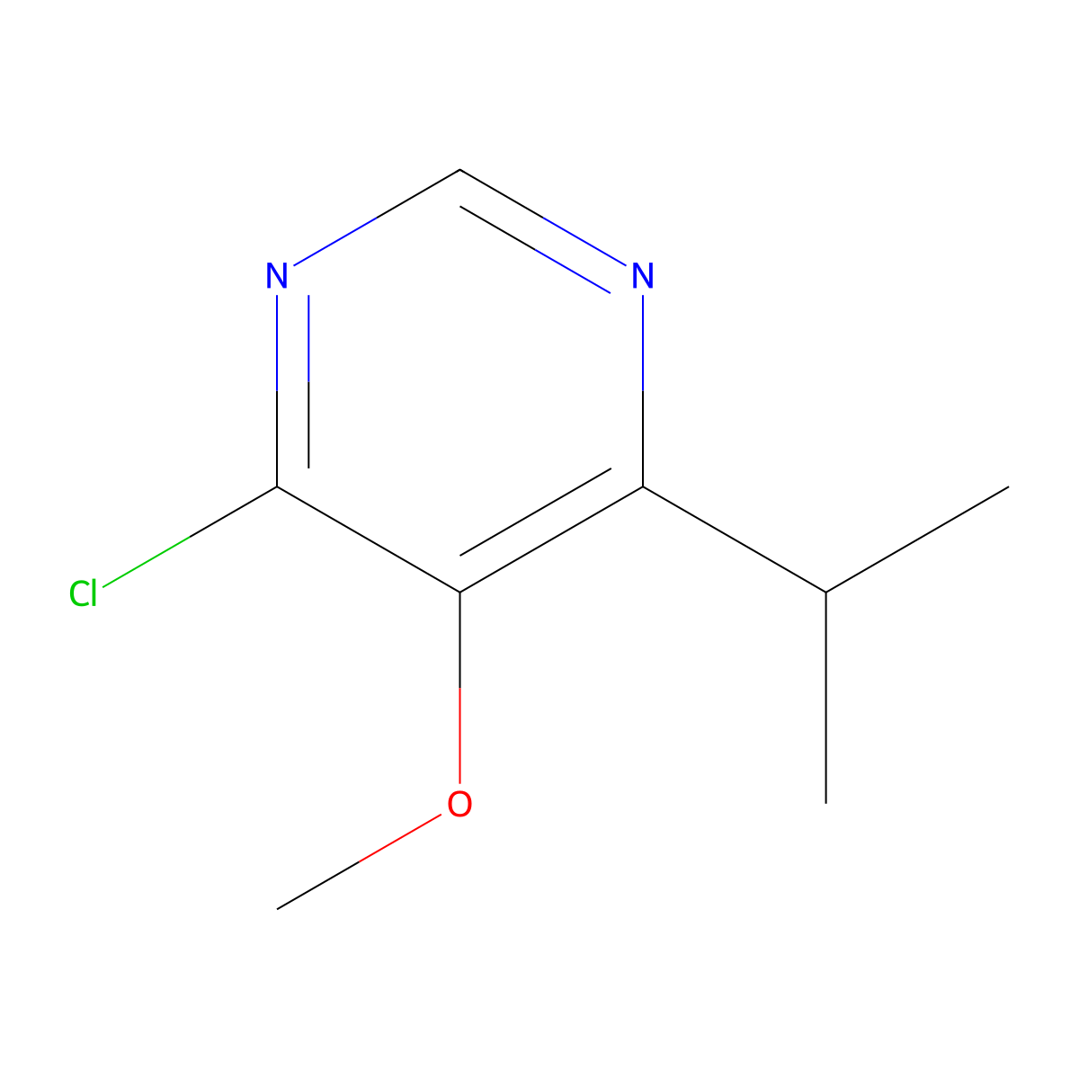 4-Chloro-5-methoxy-6-(propan-2-yl)pyrimidine molecular structure, CAS 1505871-96-4