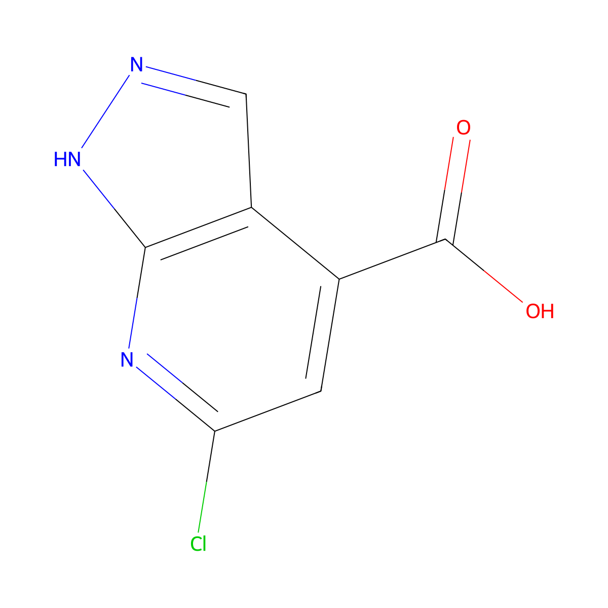 6-Chloro-1H-pyrazolo[3,4-b]pyridine-4-carboxylic acid molecular structure, CAS 1505900-70-8