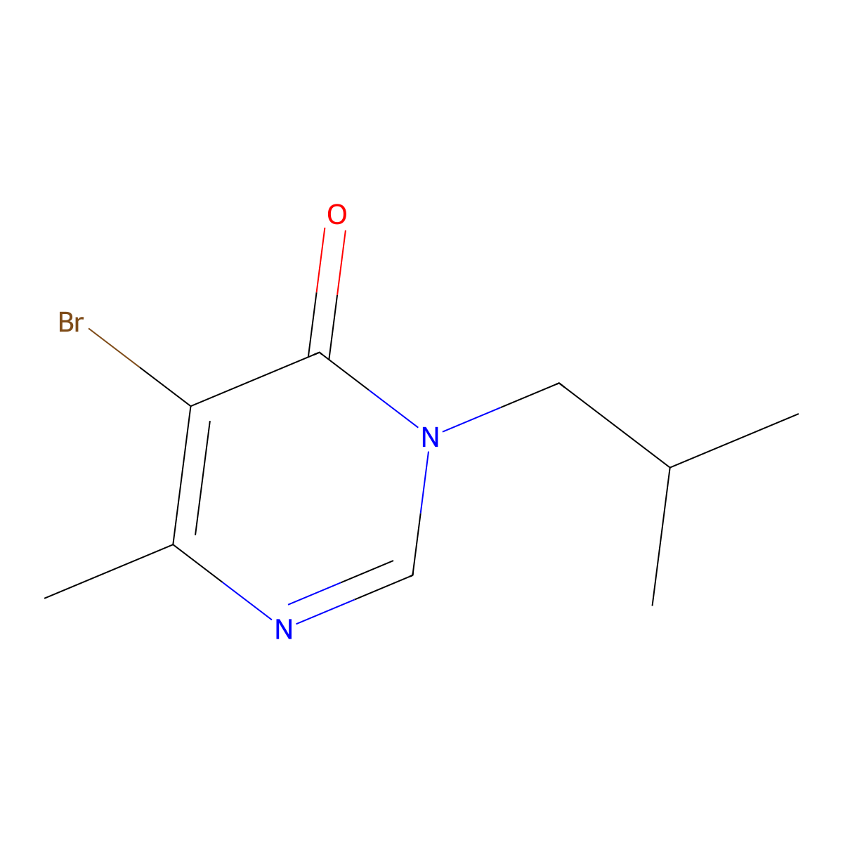 5-Bromo-6-methyl-3-(2-methylpropyl)-3,4-dihydropyrimidin-4-one molecular structure, CAS 1505913-14-3