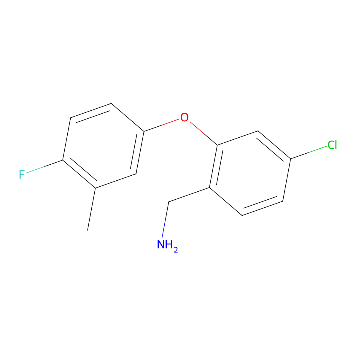[4-Chloro-2-(4-fluoro-3-methylphenoxy)phenyl]methanamine molecular structure, CAS 1505918-77-3