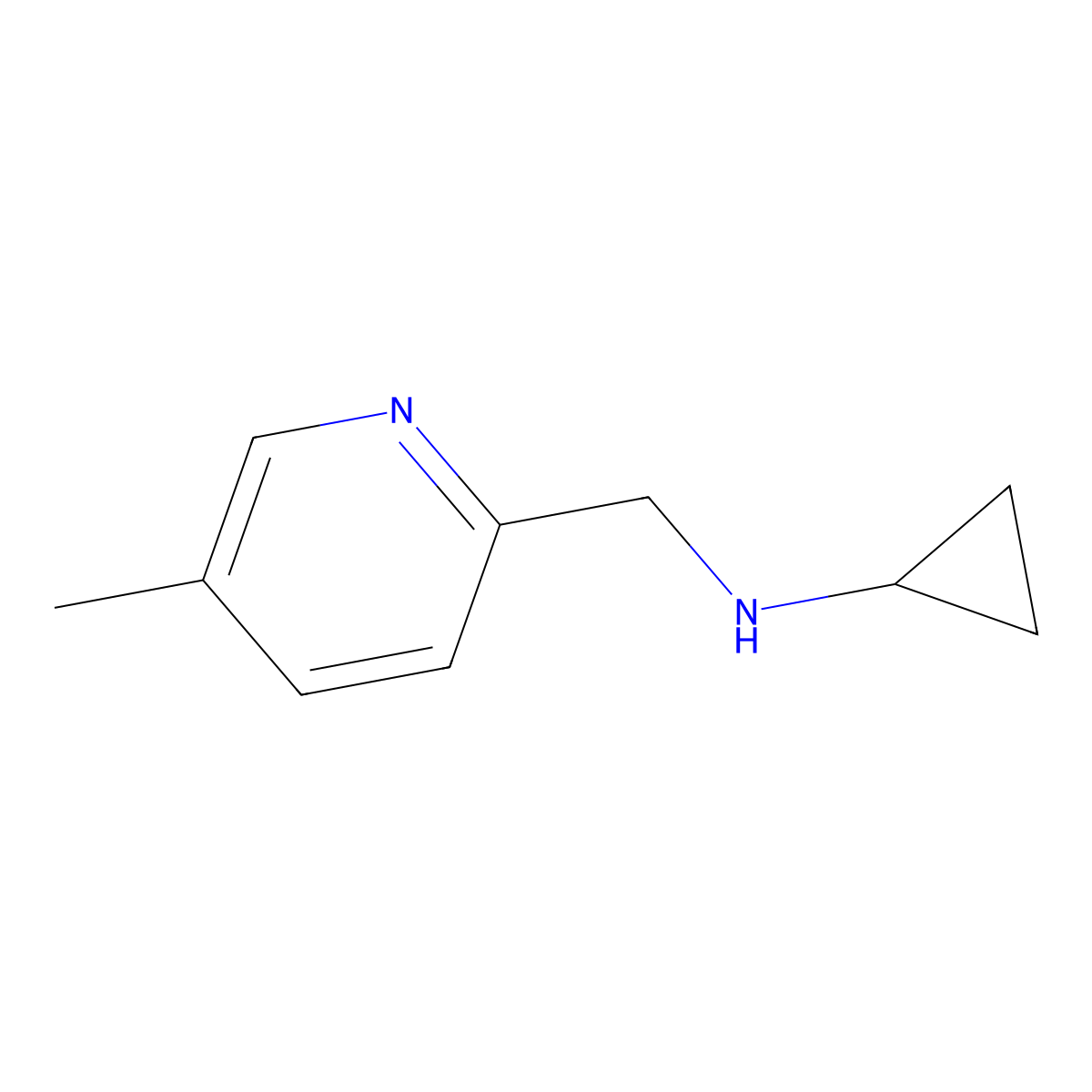 N-[(5-methylpyridin-2-yl)methyl]cyclopropanamine molecular structure, CAS 1505926-86-2