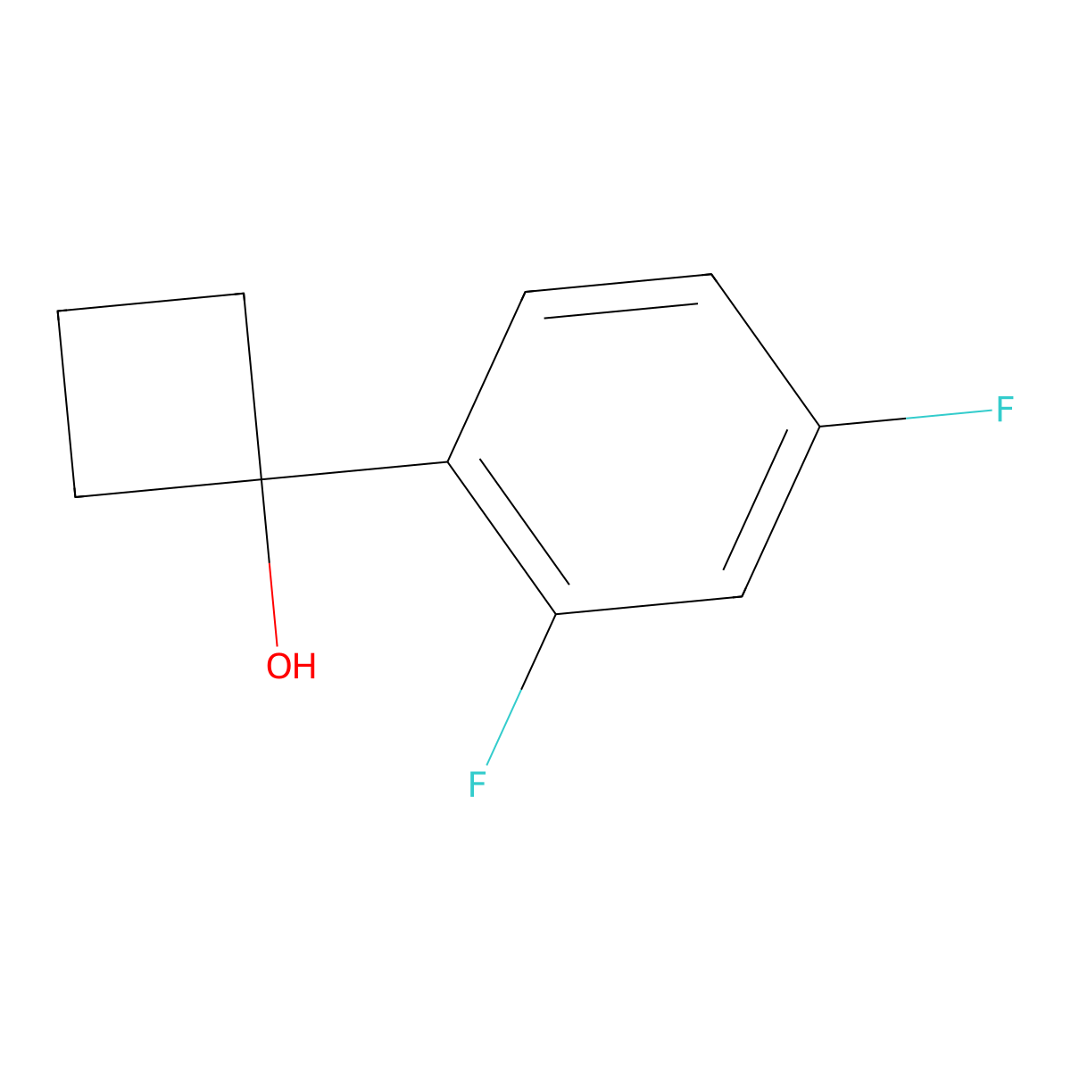 1-(2,4-Difluorophenyl)cyclobutanol molecular structure, CAS 1505928-87-9