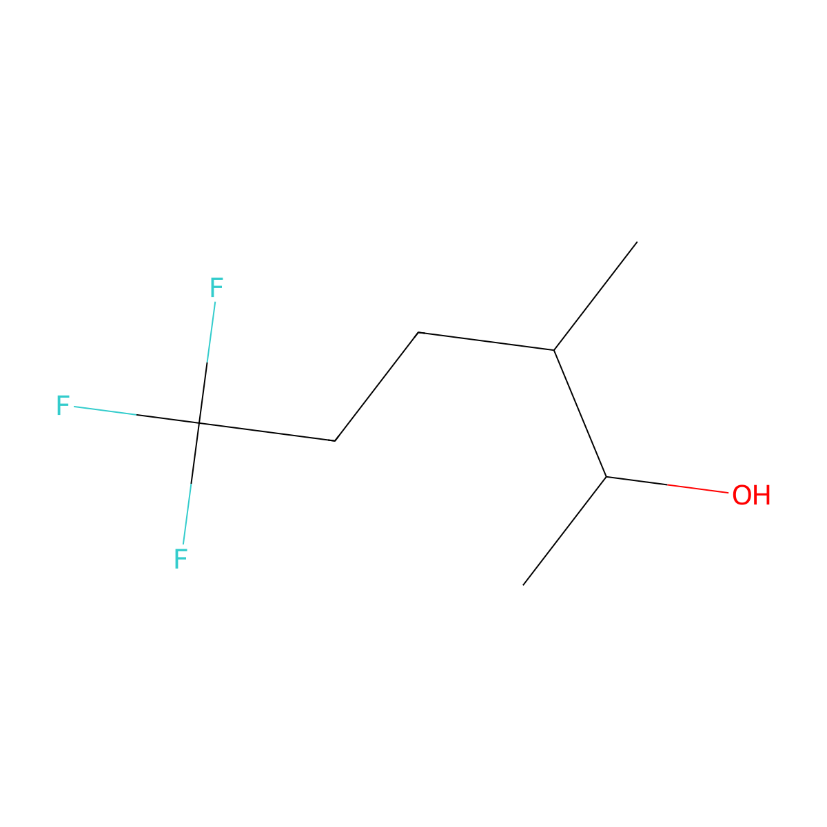 6,6,6-Trifluoro-3-methylhexan-2-ol molecular structure, CAS 1505937-92-7