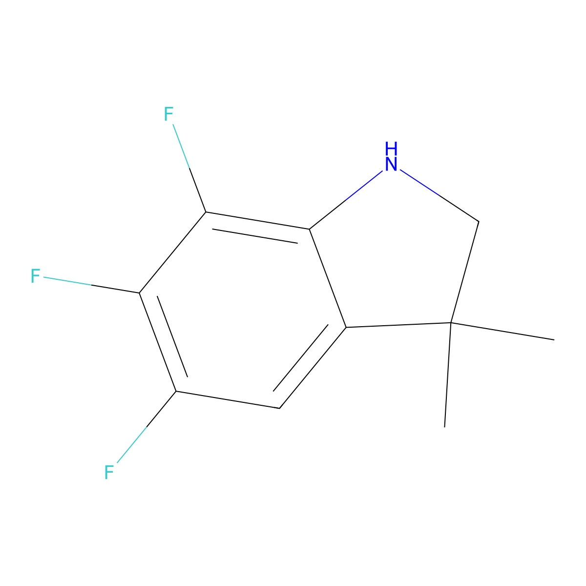 5,6,7-trifluoro-3,3-dimethyl-2,3-dihydro-1H-indole molecular structure, CAS 1505941-97-8