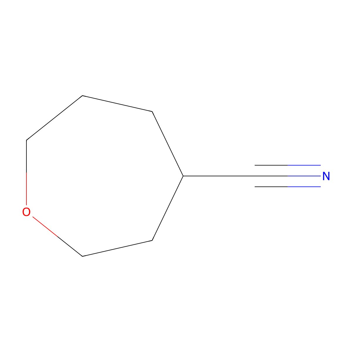 Oxepane-4-carbonitrile molecular structure, CAS 1505943-32-7