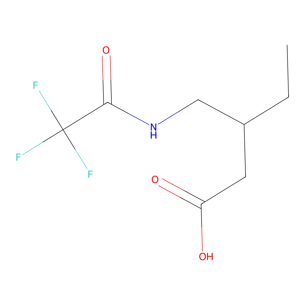 3-[(Trifluoroacetamido)methyl]pentanoic acid molecular structure, CAS 1505944-37-5