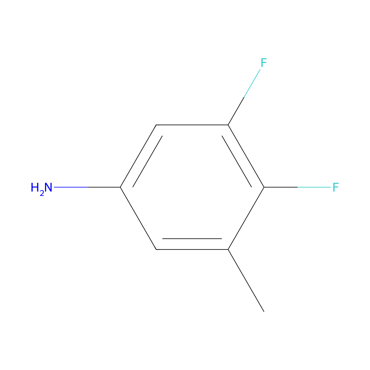 3,4-Difluoro-5-methylaniline molecular structure, CAS 1505944-46-6