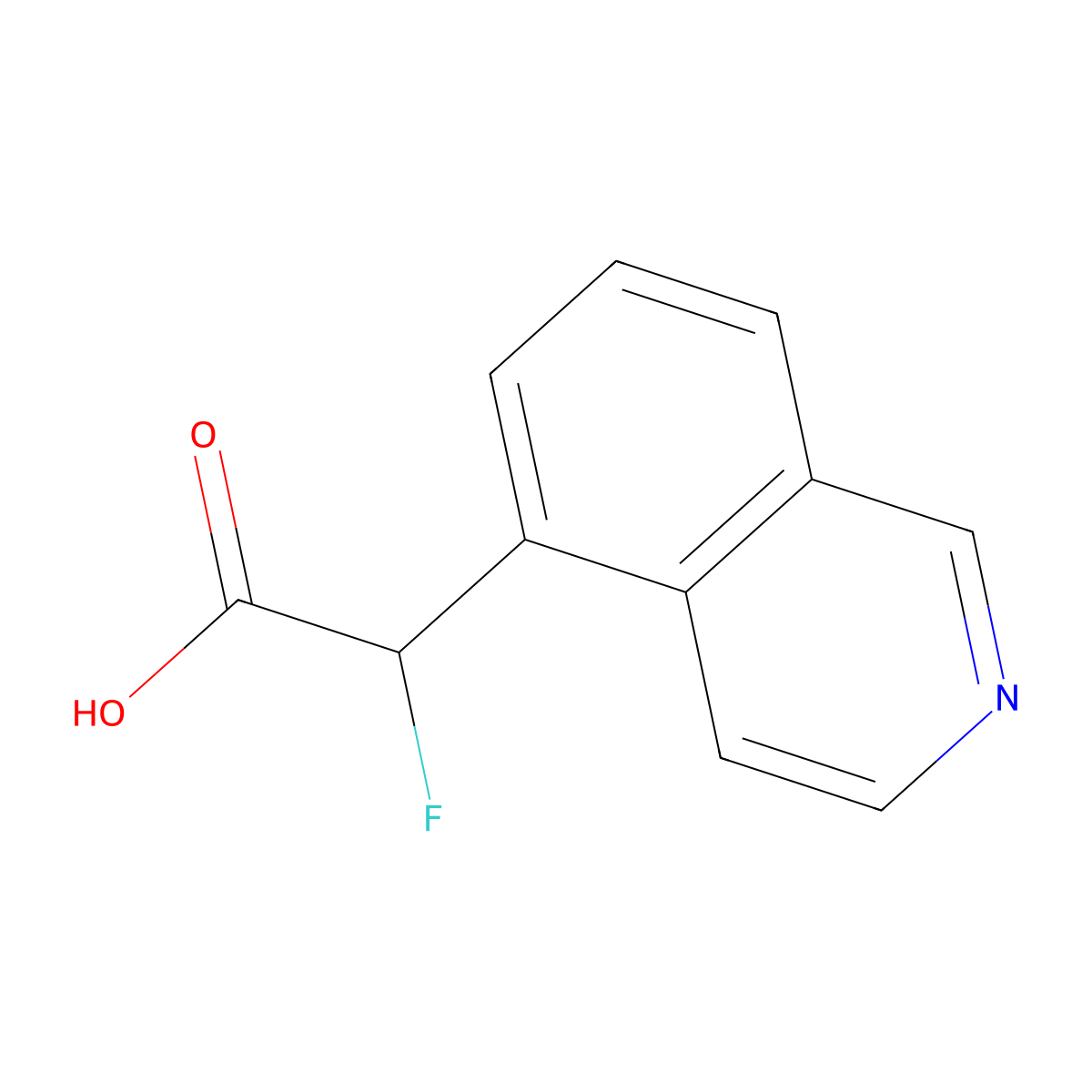 2-Fluoro-2-(isoquinolin-5-yl)acetic acid molecular structure, CAS 1505949-05-2