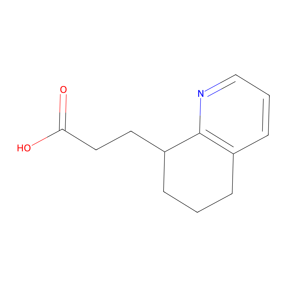 3-(5,6,7,8-Tetrahydroquinolin-8-yl)propanoic acid molecular structure, CAS 1505961-55-6