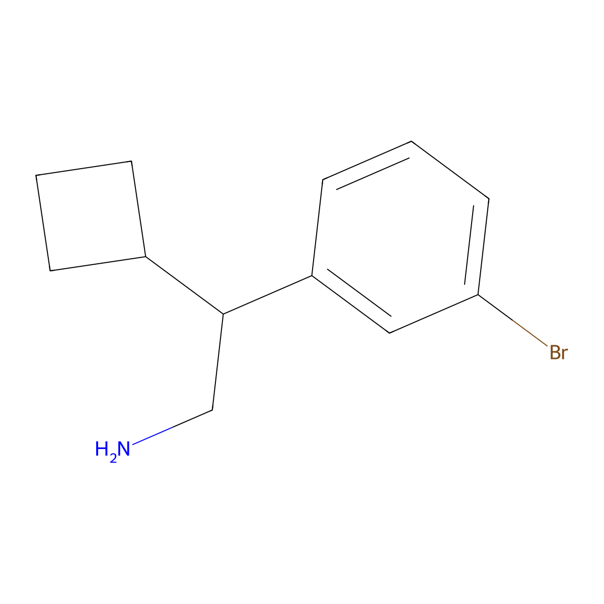 2-(3-Bromophenyl)-2-cyclobutylethan-1-amine molecular structure, CAS 1505962-14-0