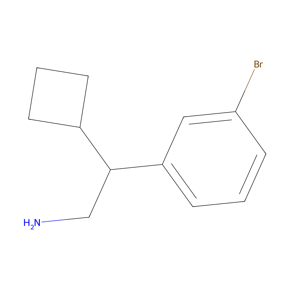 2-(3-Bromophenyl)-2-cyclobutylethan-1-amine molecular structure, CAS 1505962-14-0