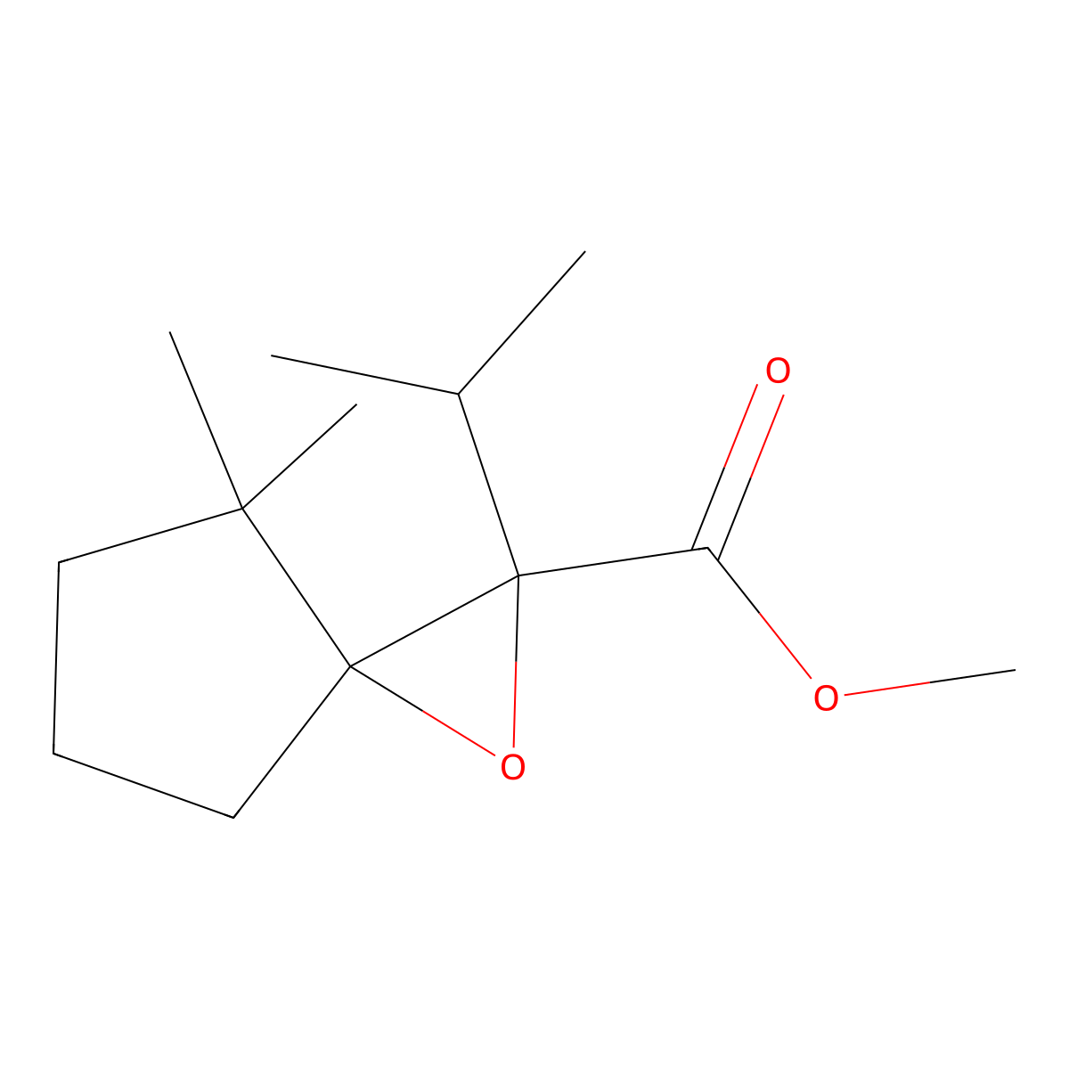 Methyl 4,4-dimethyl-2-(propan-2-yl)-1-oxaspiro[2.4]heptane-2-carboxylate molecular structure, CAS 1505976-81-7