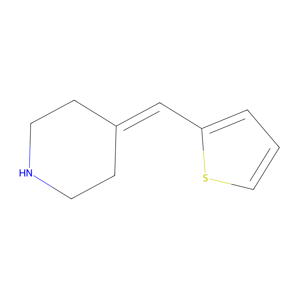 4-[(Thiophen-2-yl)methylidene]piperidine molecular structure, CAS 1505988-19-1