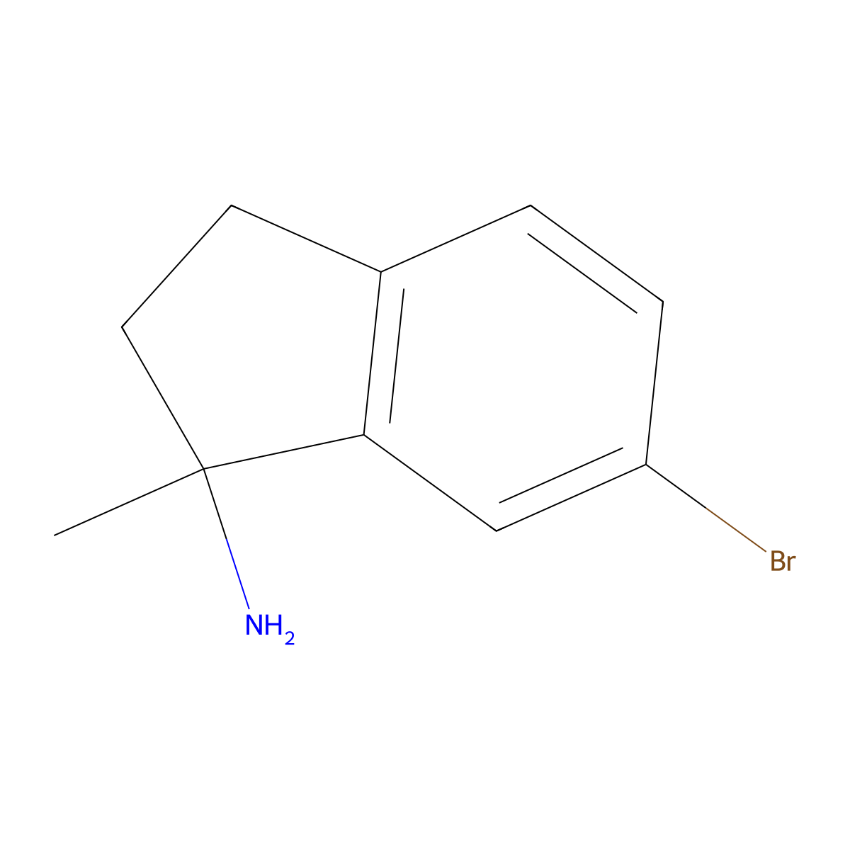 6-bromo-1-methyl-2,3-dihydro-1H-inden-1-amine molecular structure, CAS 1505993-02-1