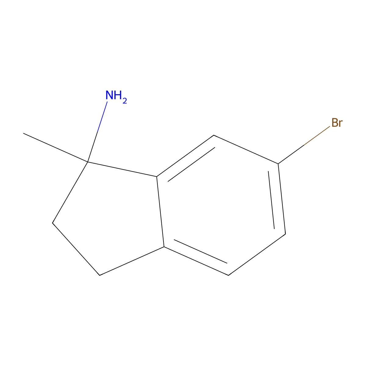 6-bromo-1-methyl-2,3-dihydro-1H-inden-1-amine molecular structure, CAS 1505993-02-1