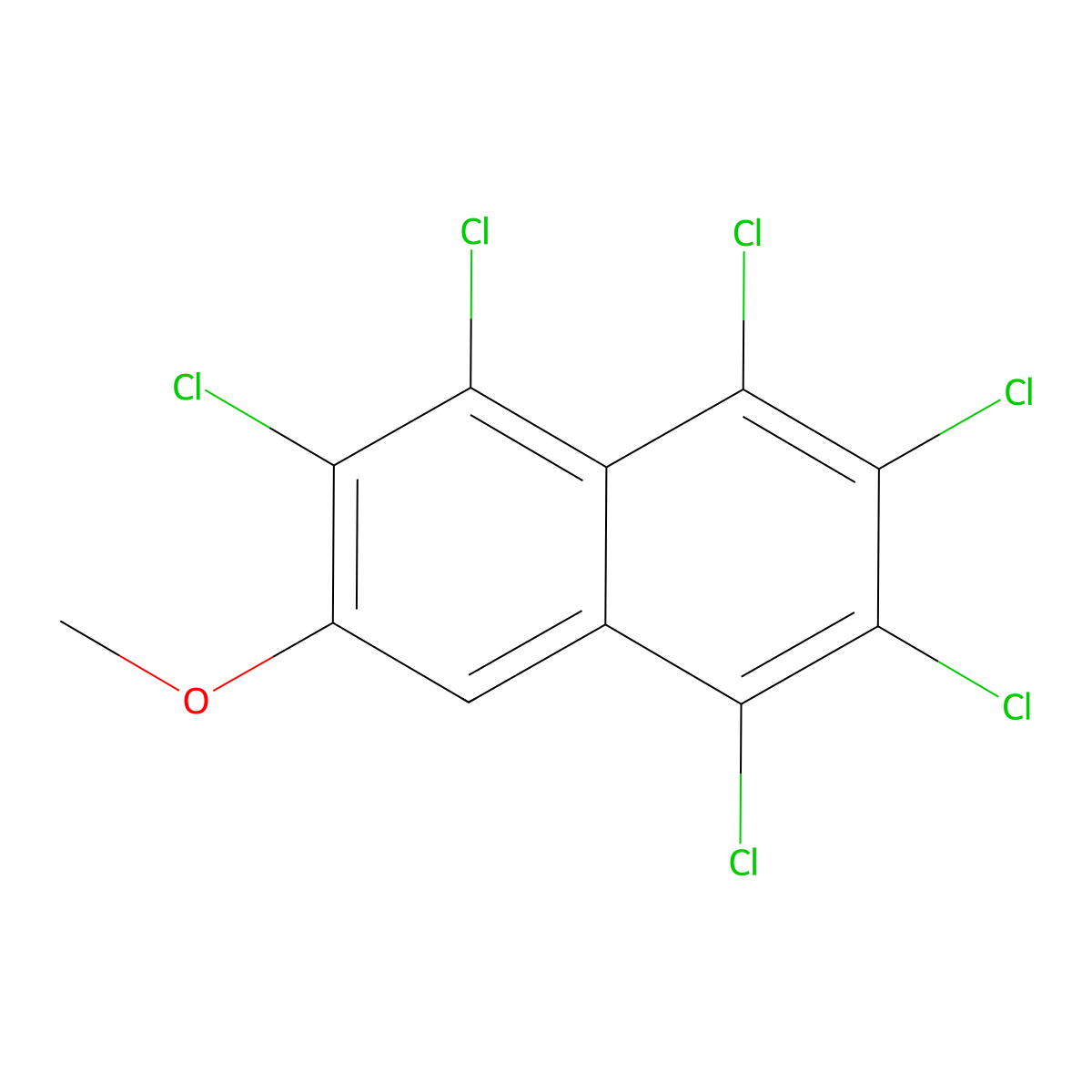 1,2,3,4,5,6-Hexachloro-7-methoxynaphthalene molecular structure, CAS 1506-15-6