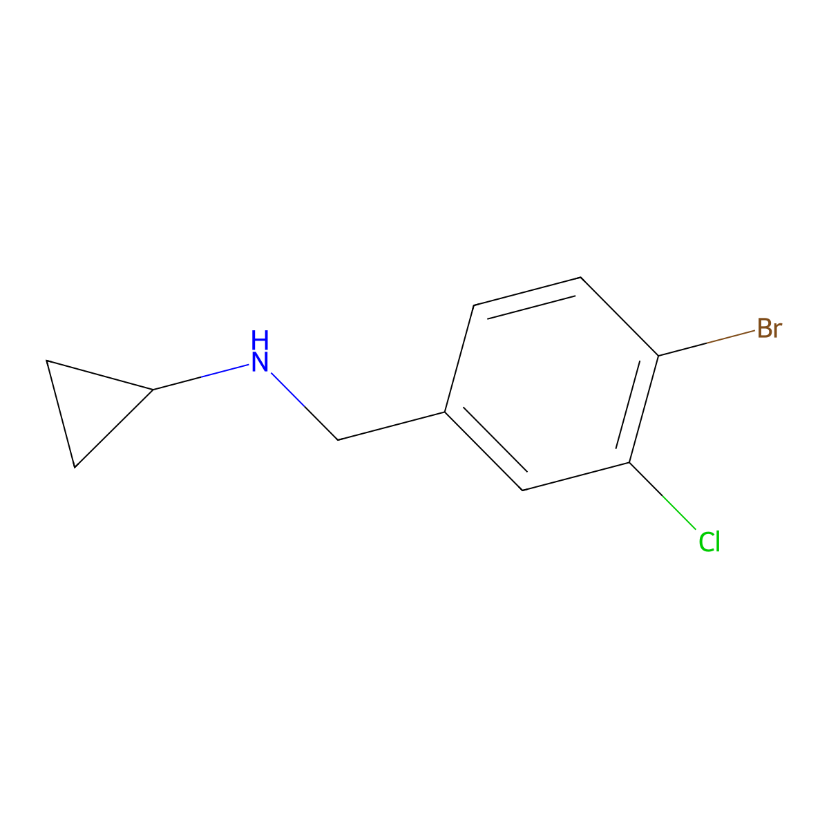 N-[(4-bromo-3-chlorophenyl)methyl]cyclopropanamine molecular structure, CAS 1506005-27-1