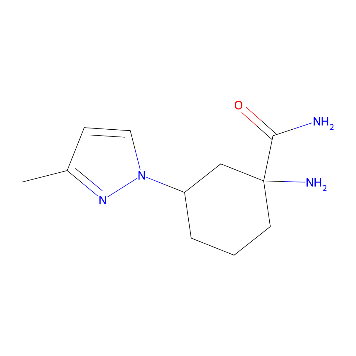 1-Amino-3-(3-methyl-1h-pyrazol-1-yl)cyclohexane-1-carboxamide molecular structure, CAS 1506007-14-2