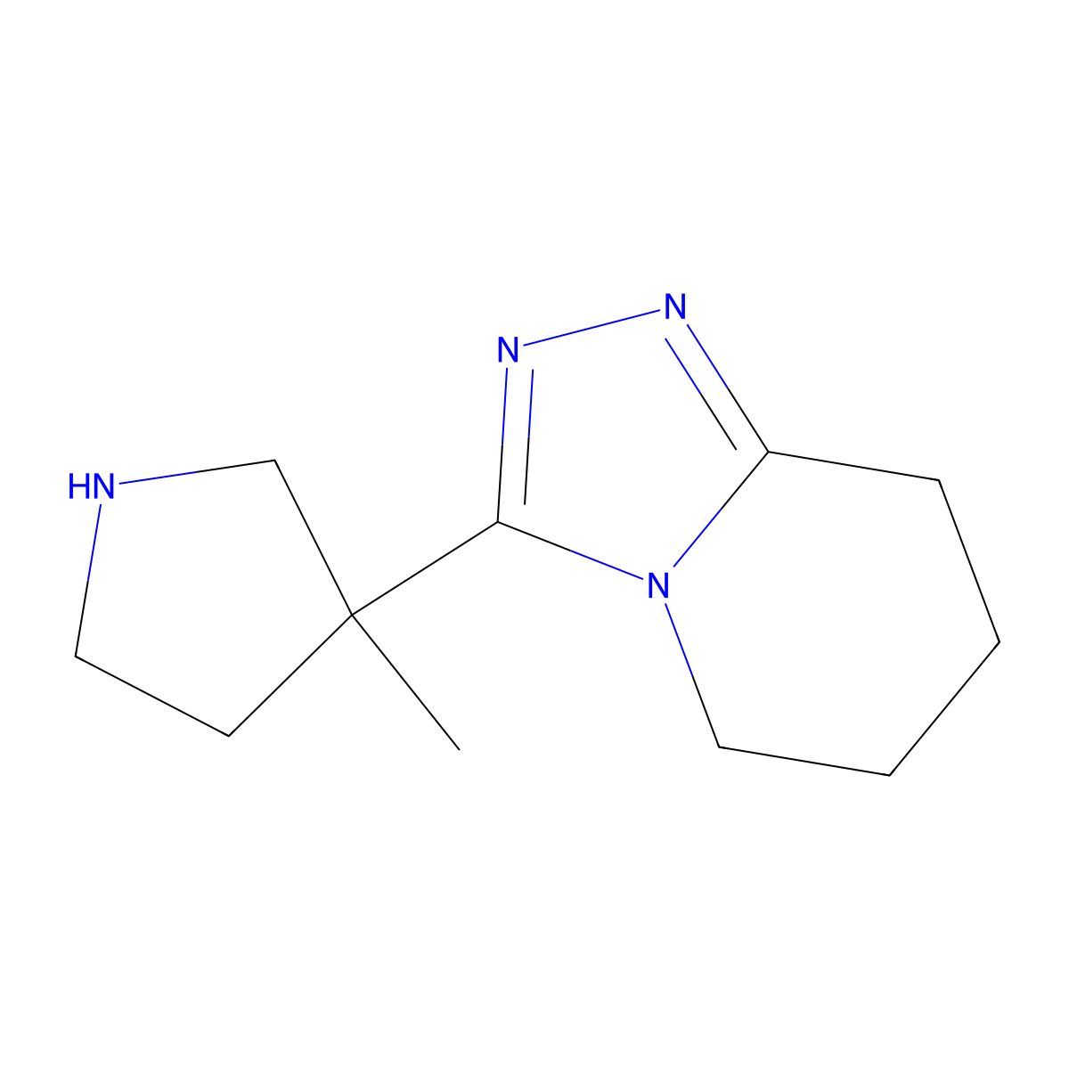 3-methyl-3-{5H,6H,7H,8H-[1,2,4]triazolo[4,3-a]pyridin-3-yl}pyrrolidine molecular structure, CAS 1506013-78-0
