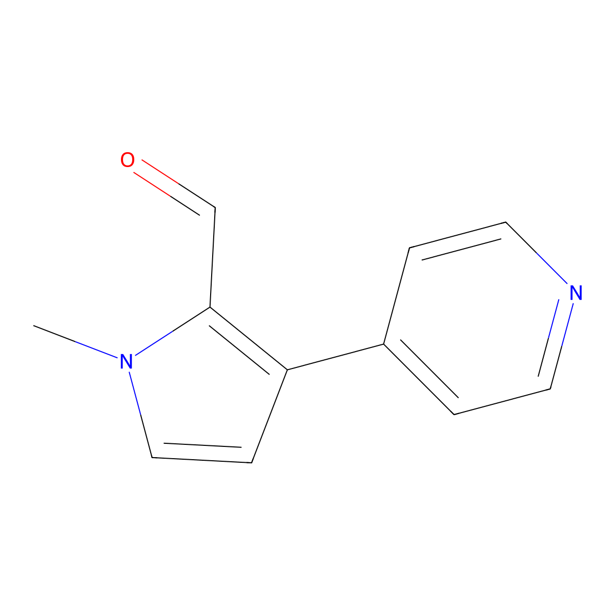 1-Methyl-3-(pyridin-4-yl)-1H-pyrrole-2-carbaldehyde molecular structure, CAS 1506016-15-4