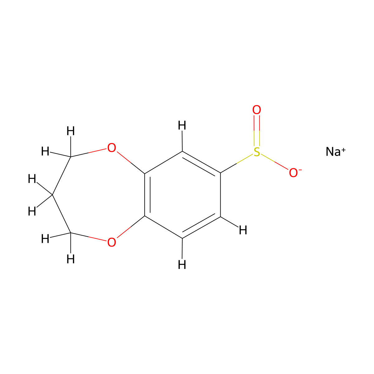 Sodium 3,4-dihydro-2H-1,5-benzodioxepine-7-sulfinate molecular structure, CAS 1506016-60-9