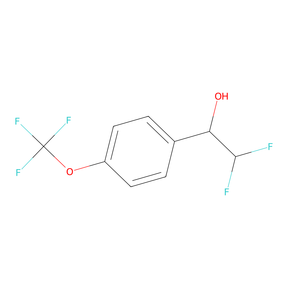 2,2-Difluoro-1-[4-(trifluoromethoxy)phenyl]ethan-1-ol molecular structure, CAS 1506018-48-9