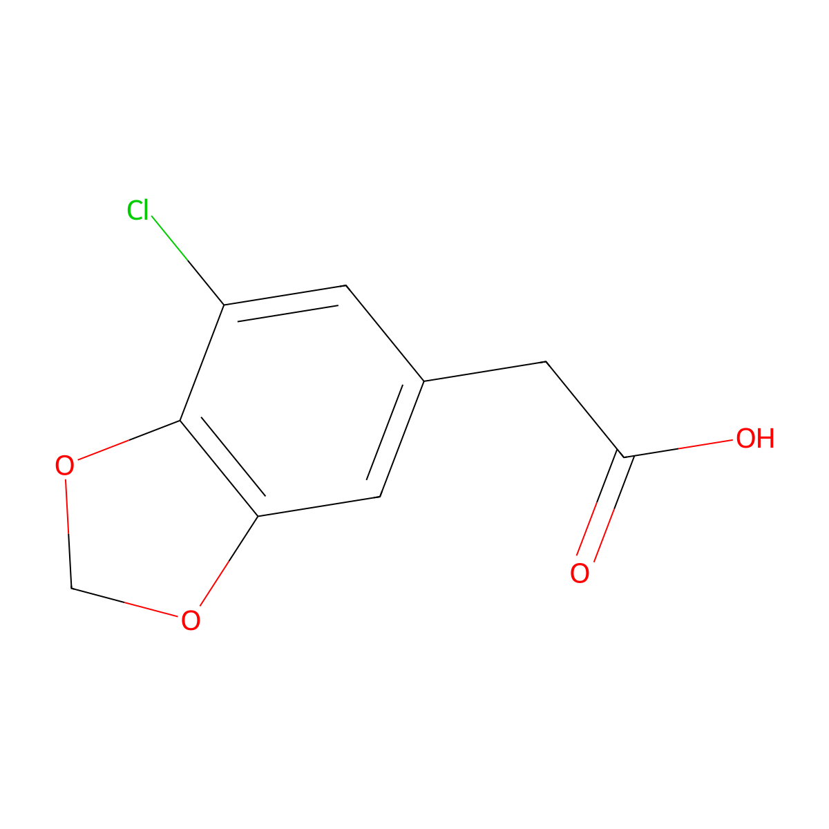 2-(7-Chloro-1,3-dioxaindan-5-yl)acetic acid molecular structure, CAS 1506033-20-0