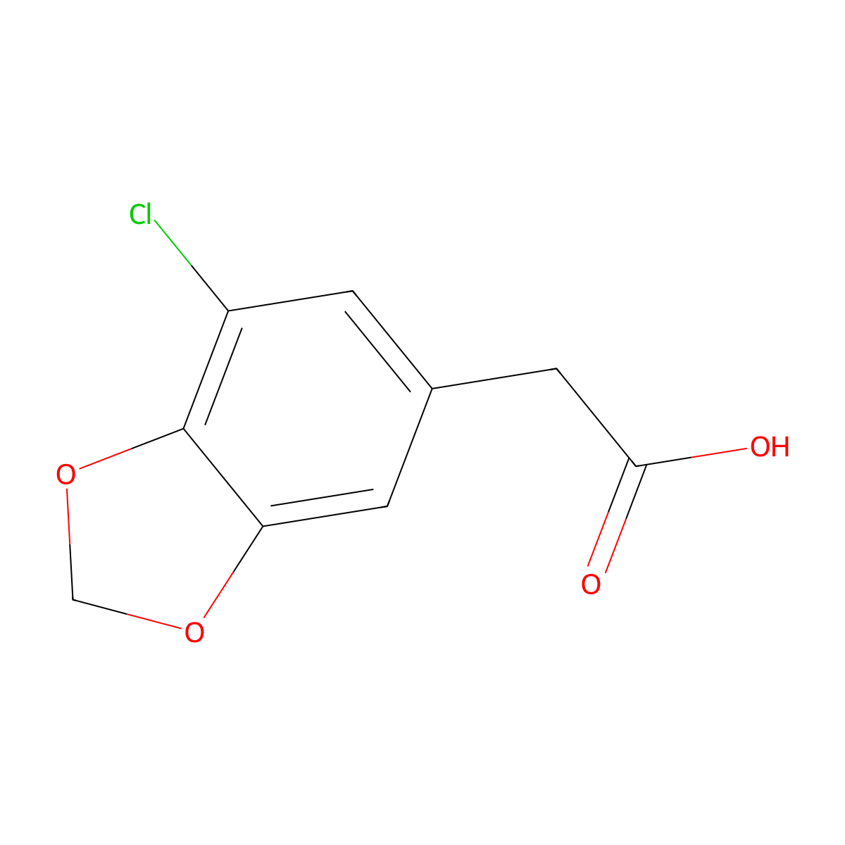 2-(7-Chloro-1,3-dioxaindan-5-yl)acetic acid molecular structure, CAS 1506033-20-0