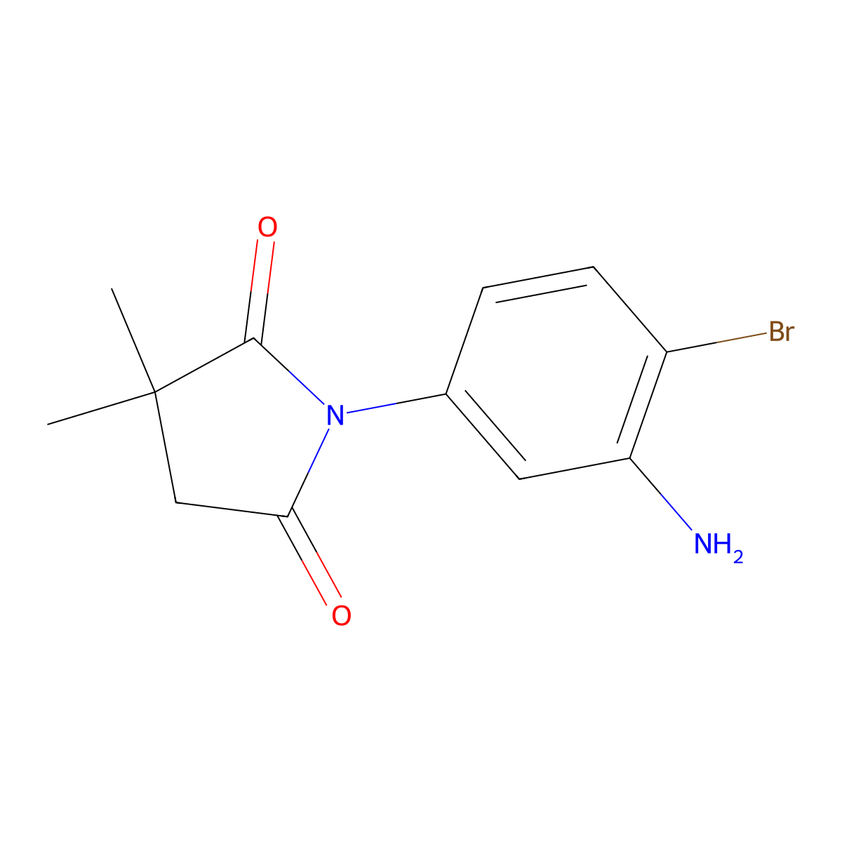 1-(3-Amino-4-bromophenyl)-3,3-dimethylpyrrolidine-2,5-dione molecular structure, CAS 1506034-25-8