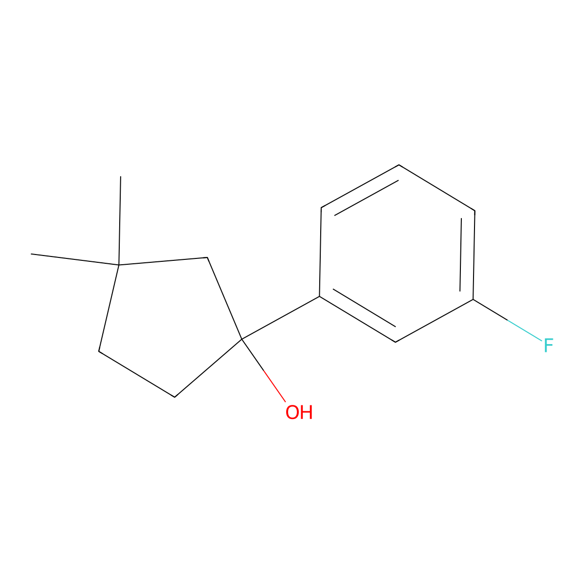 1-(3-Fluorophenyl)-3,3-dimethylcyclopentan-1-OL molecular structure, CAS 1506035-21-7