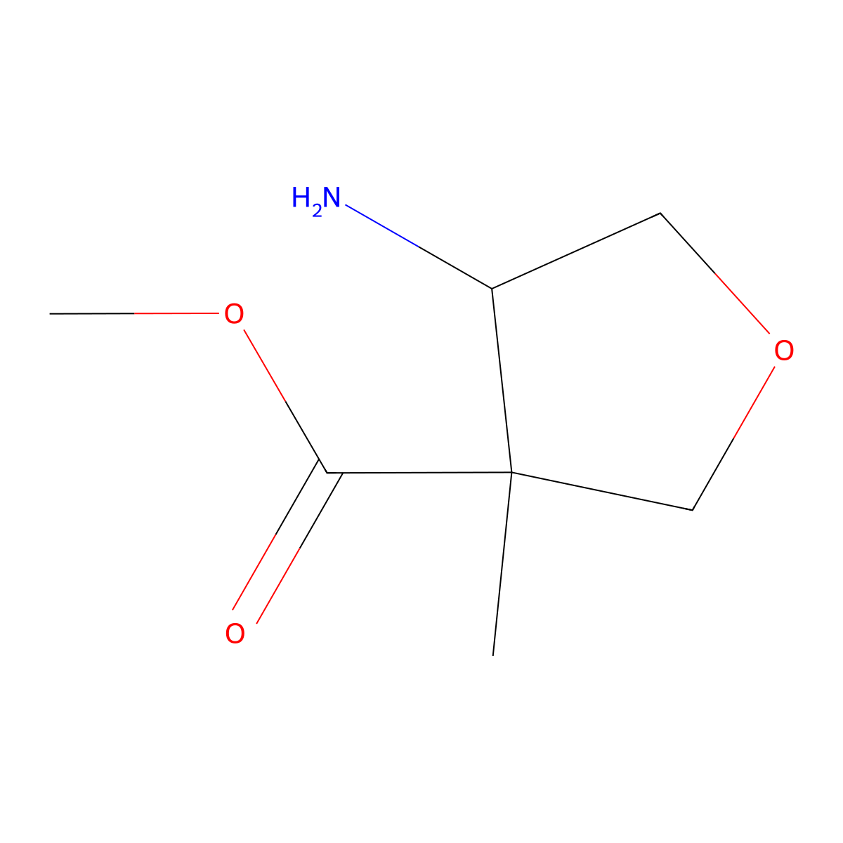 Methyl 4-amino-3-methyloxolane-3-carboxylate molecular structure, CAS 1506038-76-1