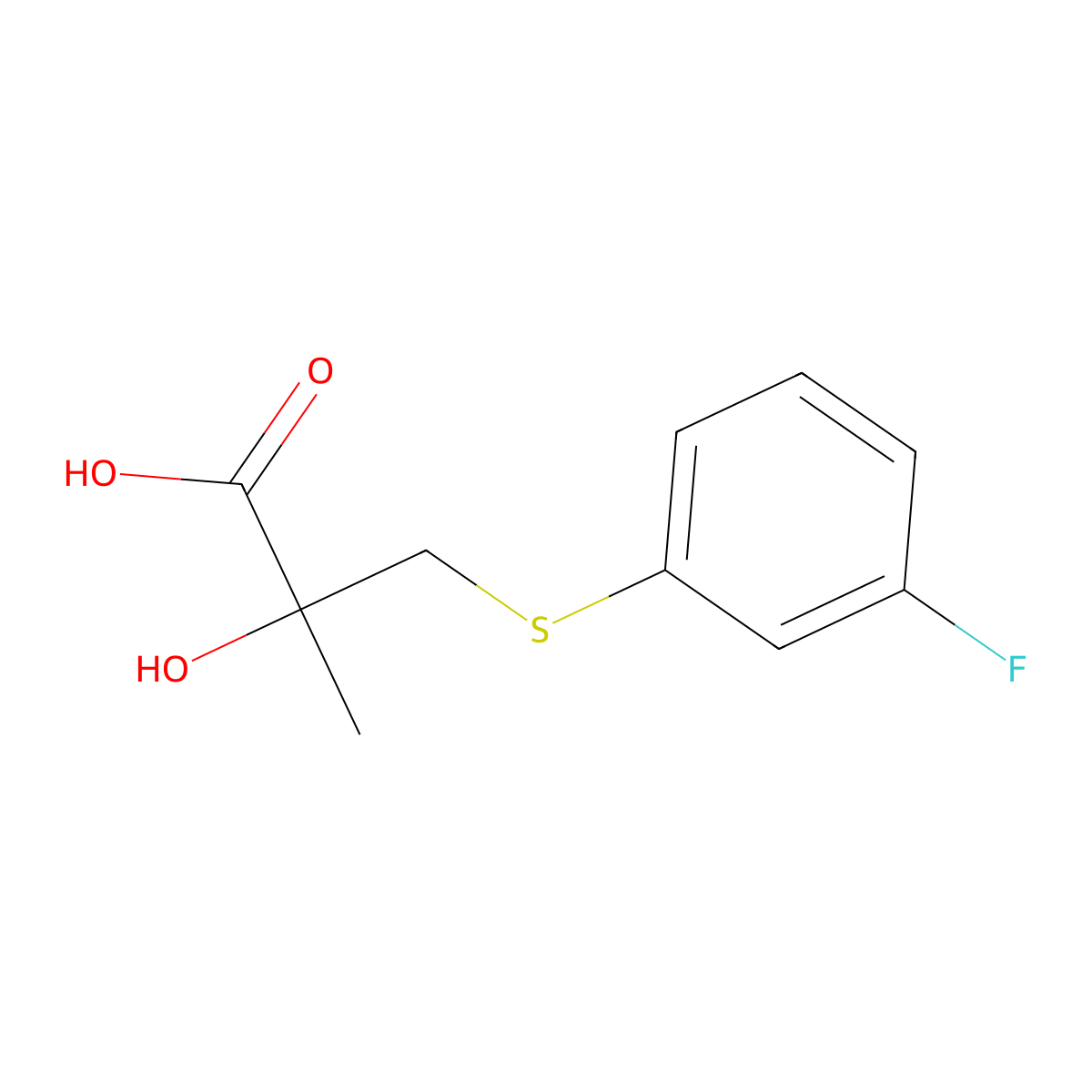 3-[(3-Fluorophenyl)sulfanyl]-2-hydroxy-2-methylpropanoic acid molecular structure, CAS 1506047-42-2