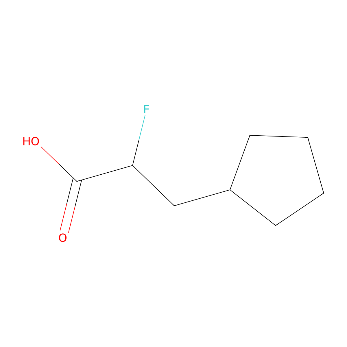 3-Cyclopentyl-2-fluoropropanoic acid molecular structure, CAS 1506049-36-0