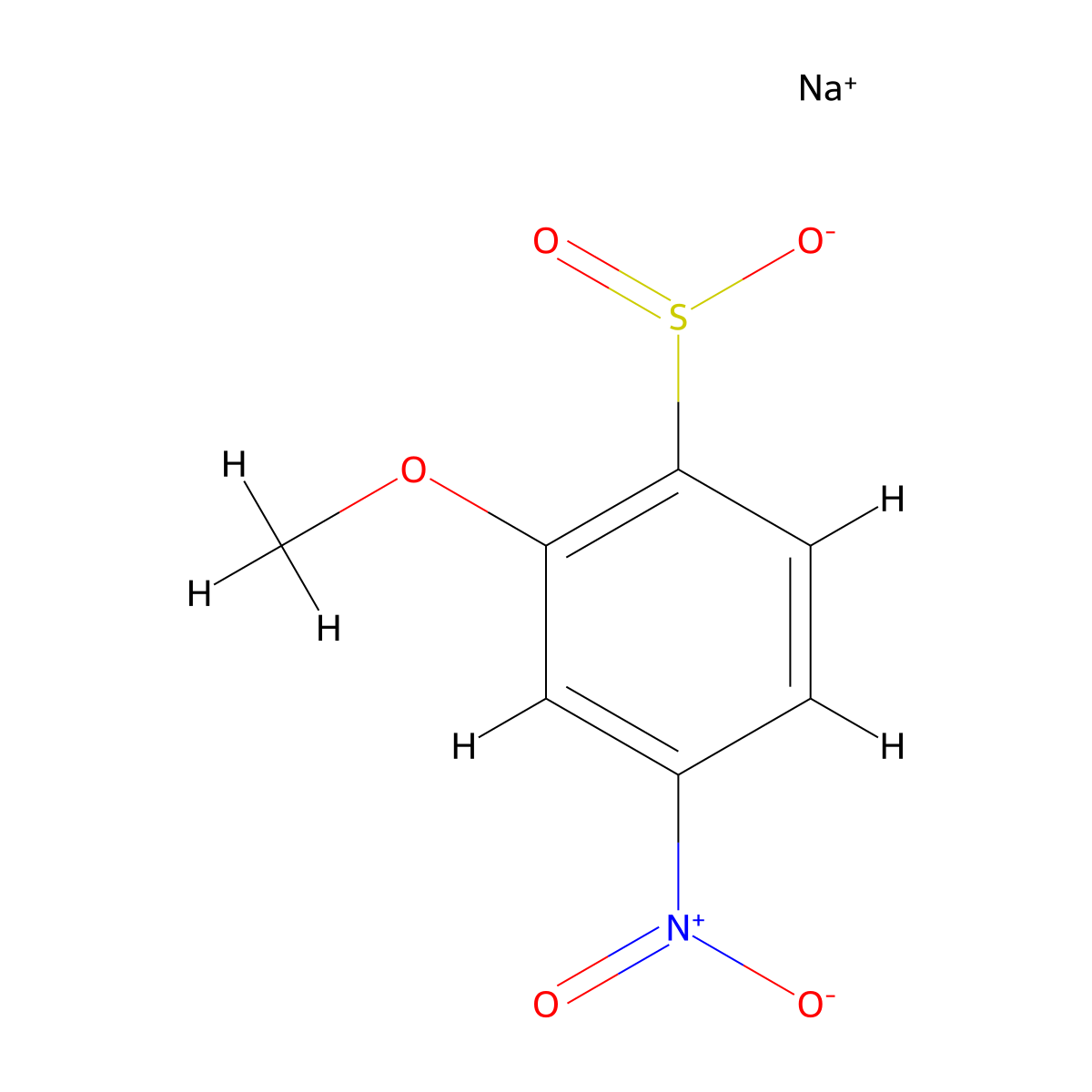 Sodium 2-methoxy-4-nitrobenzene-1-sulfinate molecular structure, CAS 1506054-06-3