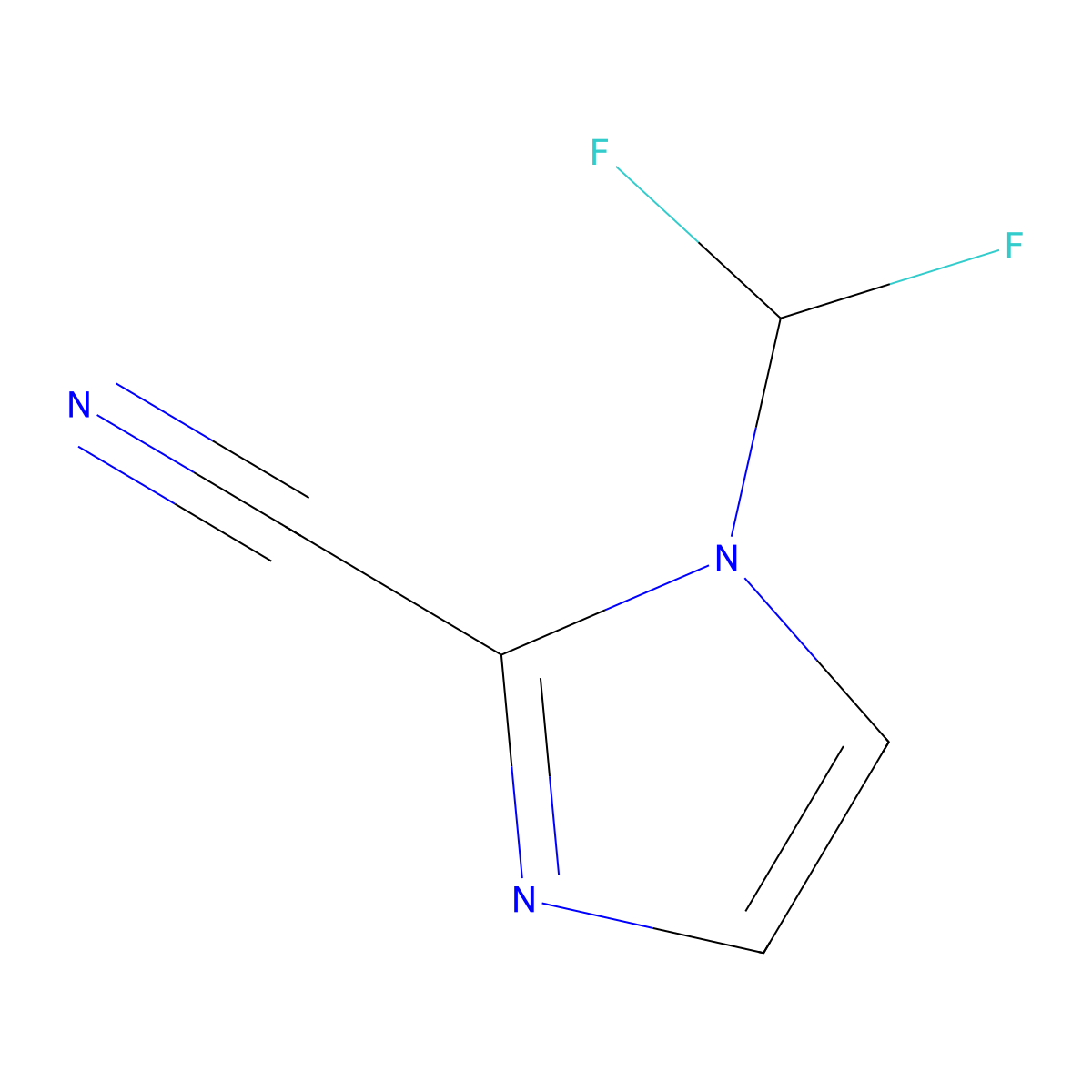 1-(difluoromethyl)-1H-imidazole-2-carbonitrile molecular structure, CAS 1506077-40-2