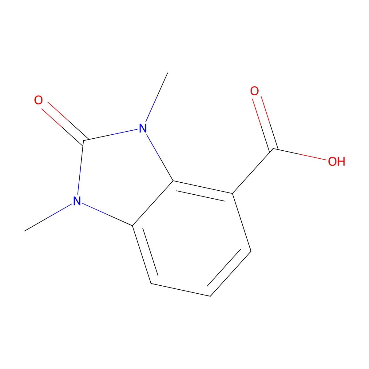 1,3-dimethyl-2-oxo-2,3-dihydro-1H-1,3-benzodiazole-4-carboxylic acid molecular structure, CAS 1506078-41-6