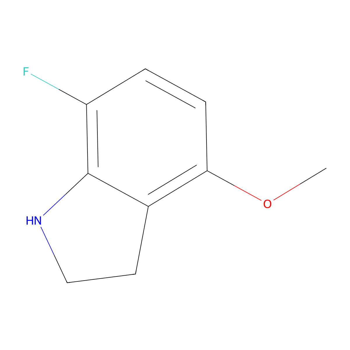 7-fluoro-4-methoxy-2,3-dihydro-1H-indole molecular structure, CAS 1506089-28-6