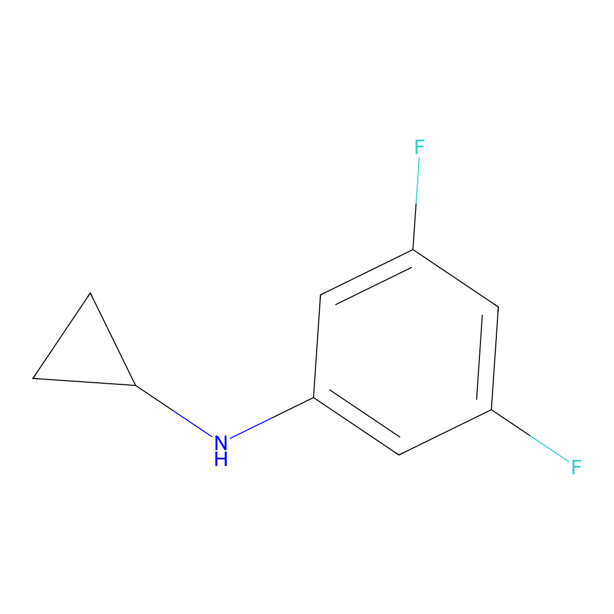 N-cyclopropyl-3,5-difluoroaniline molecular structure, CAS 1506097-42-2