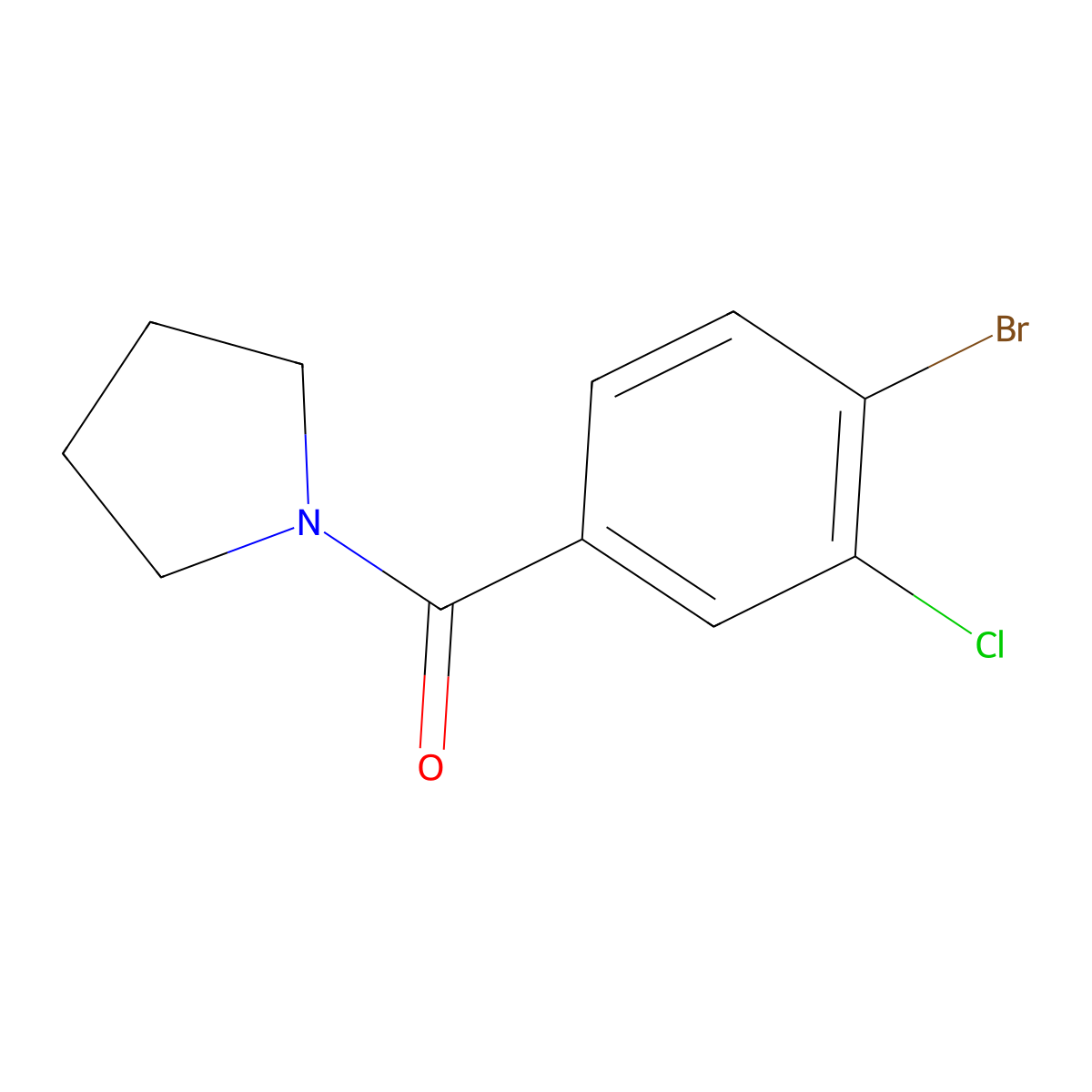 (4-Bromo-3-chlorophenyl)(pyrrolidin-1-yl)methanone molecular structure, CAS 1506099-93-9
