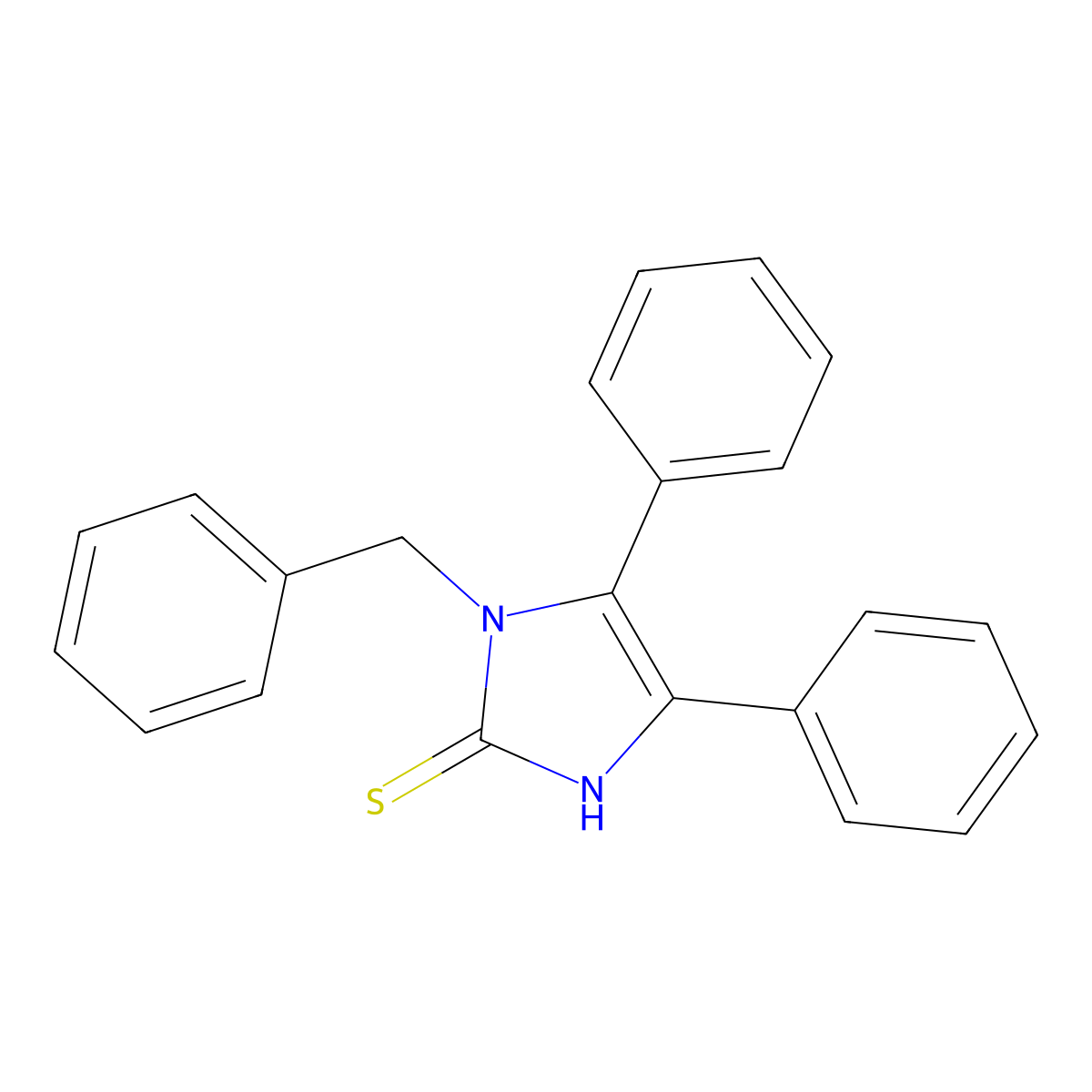 1-benzyl-4,5-diphenyl-1H-imidazole-2-thiol molecular structure, CAS 15061-34-4