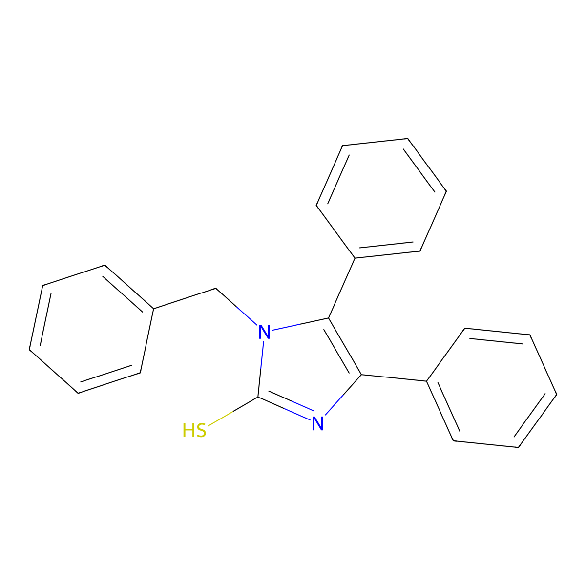 1-benzyl-4,5-diphenyl-1H-imidazole-2-thiol molecular structure, CAS 15061-34-4