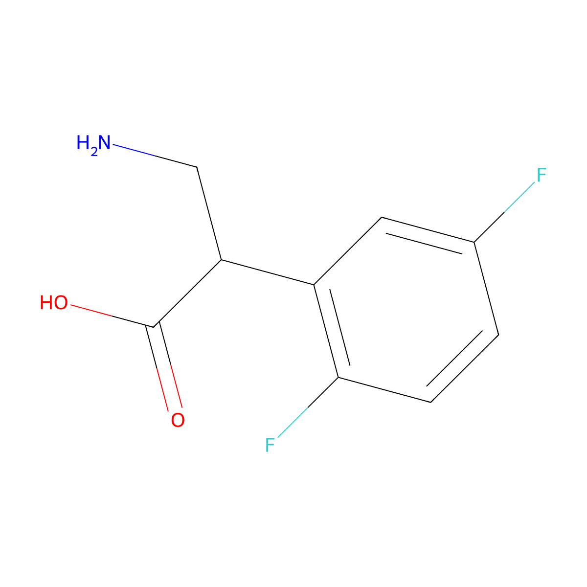3-Amino-2-(2,5-difluorophenyl)propanoic acid molecular structure, CAS 1506101-02-5