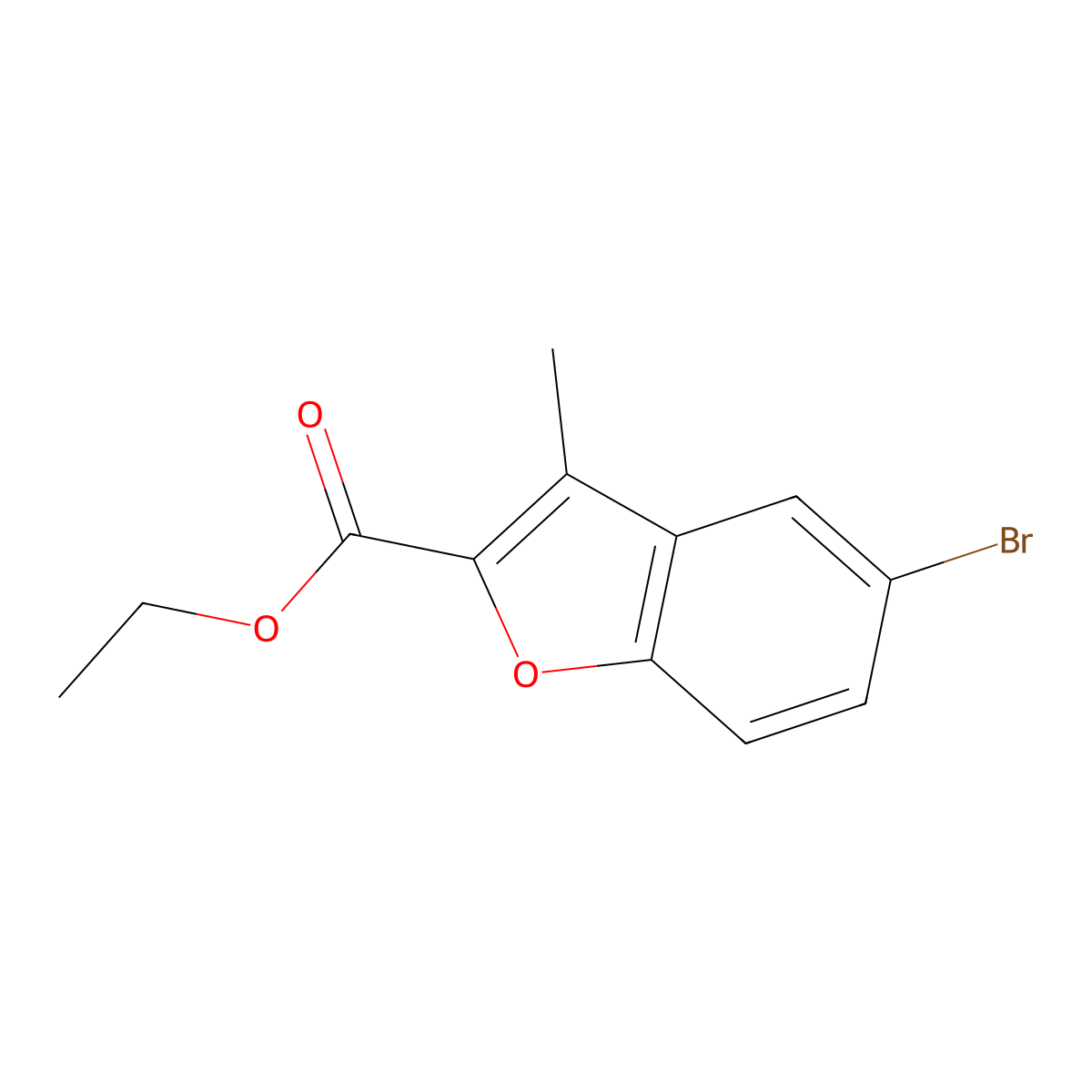 Ethyl 5-bromo-3-methyl-1-benzofuran-2-carboxylate molecular structure, CAS 150612-59-2