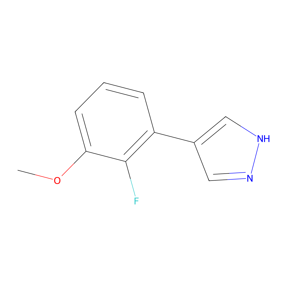 4-(2-fluoro-3-methoxyphenyl)-1H-pyrazole molecular structure, CAS 1506122-26-4