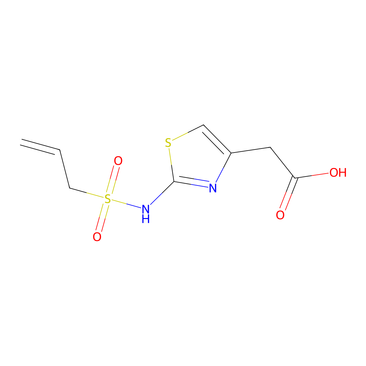 2-[2-(Prop-2-ene-1-sulfonamido)-1,3-thiazol-4-yl]acetic acid molecular structure, CAS 1506125-88-7