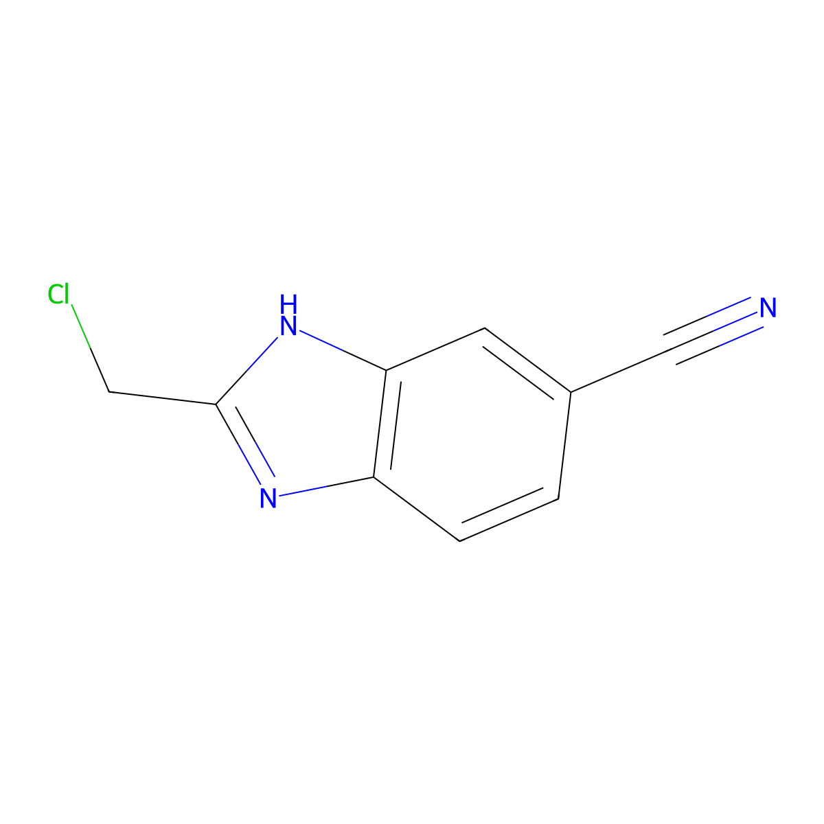 2-(Chloromethyl)-1H-benzo[d]imidazole-6-carbonitrile molecular structure, CAS 150613-50-6