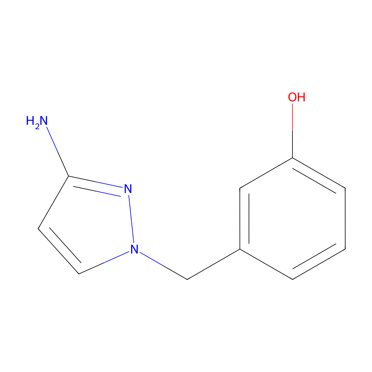 3-[(3-Amino-1H-pyrazol-1-YL)methyl]phenol molecular structure, CAS 1506132-93-9