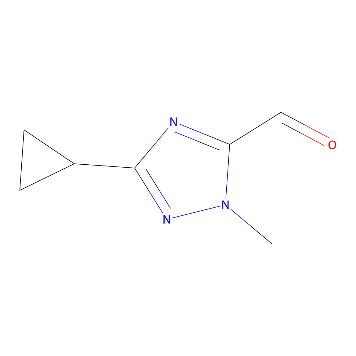 3-cyclopropyl-1-methyl-1H-1,2,4-triazole-5-carbaldehyde molecular structure, CAS 1506137-91-2
