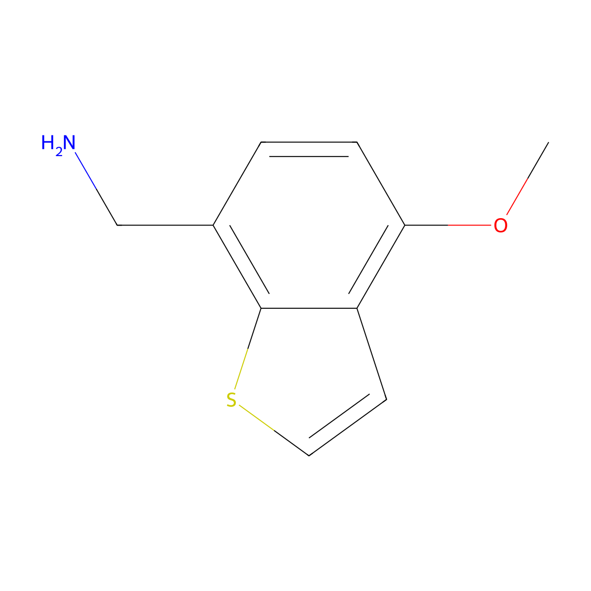 (4-Methoxy-1-benzothiophen-7-YL)methanamine molecular structure, CAS 1506154-84-2
