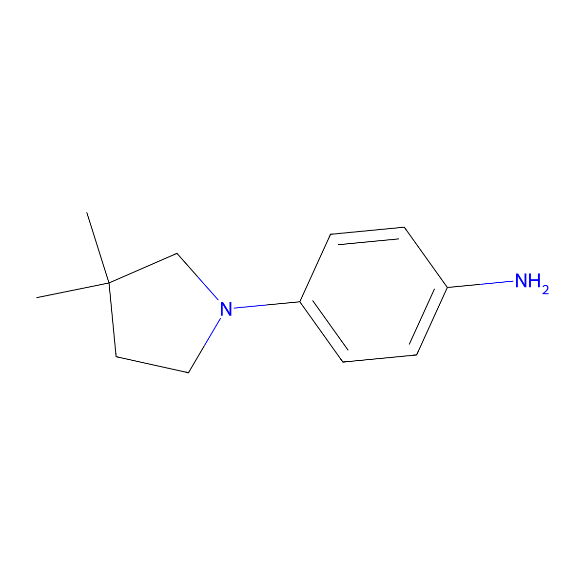 4-(3,3-Dimethylpyrrolidin-1-yl)aniline molecular structure, CAS 1506159-39-2